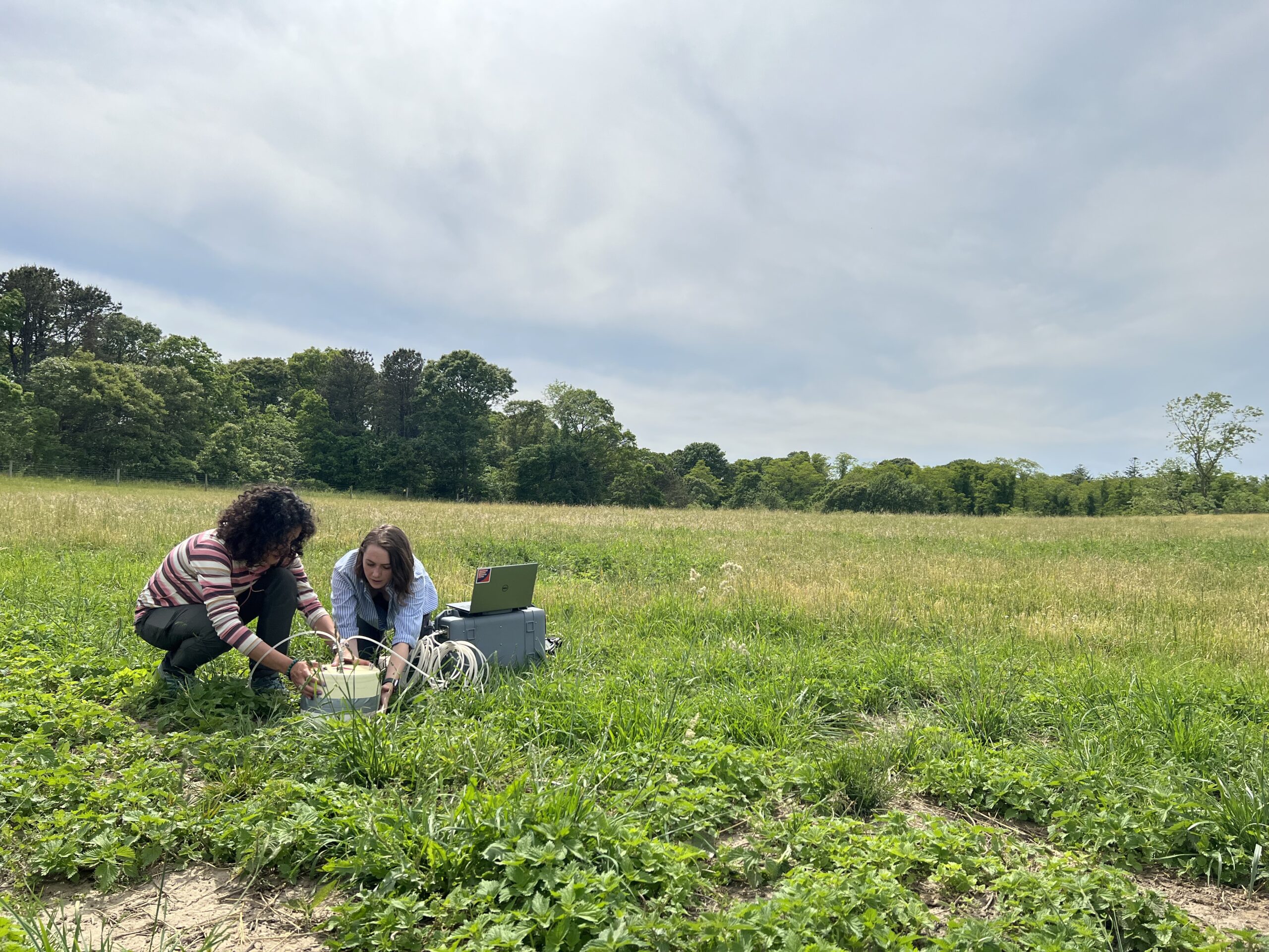 Haydee Hernandez-Yanez and Coleen smith measure carbon flux