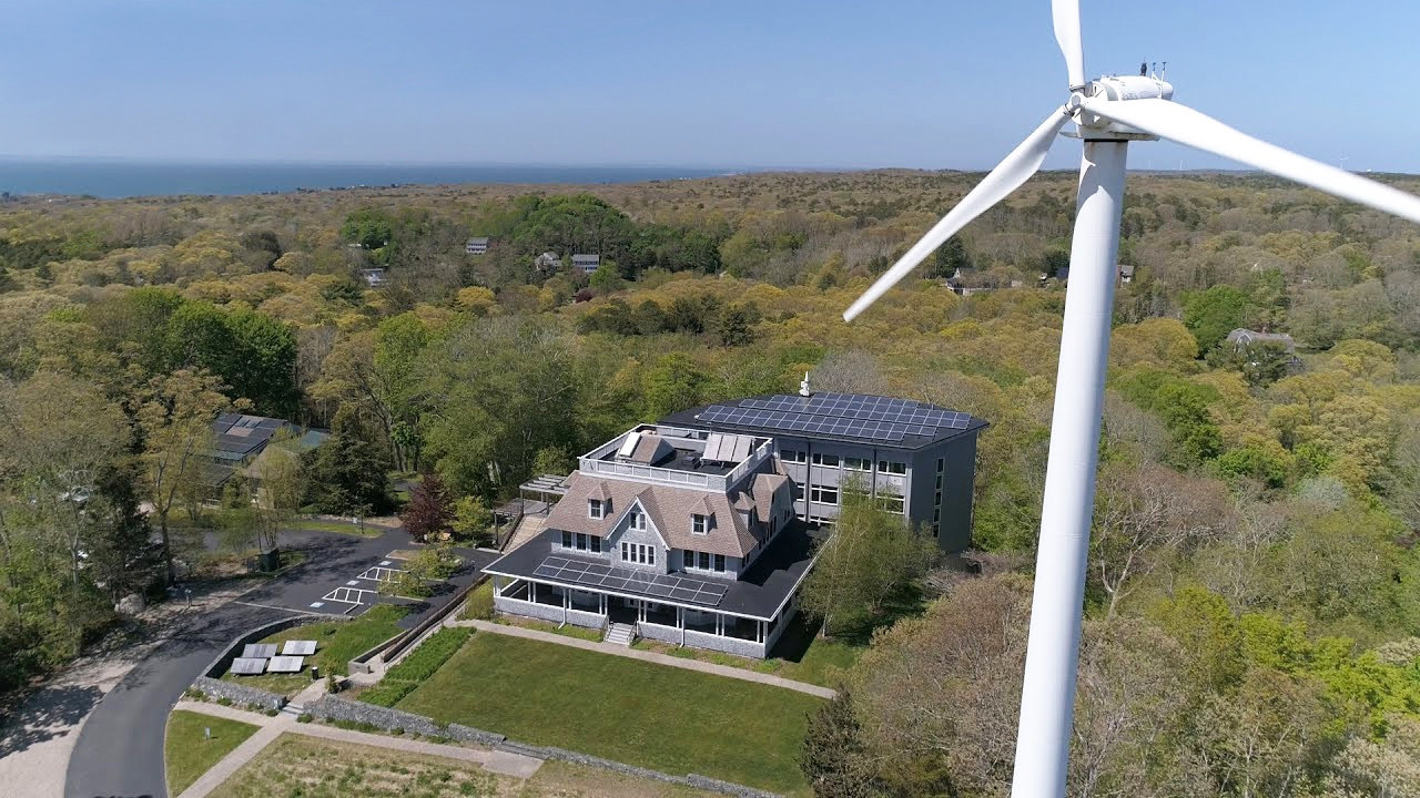 drone view of Woodwell campus