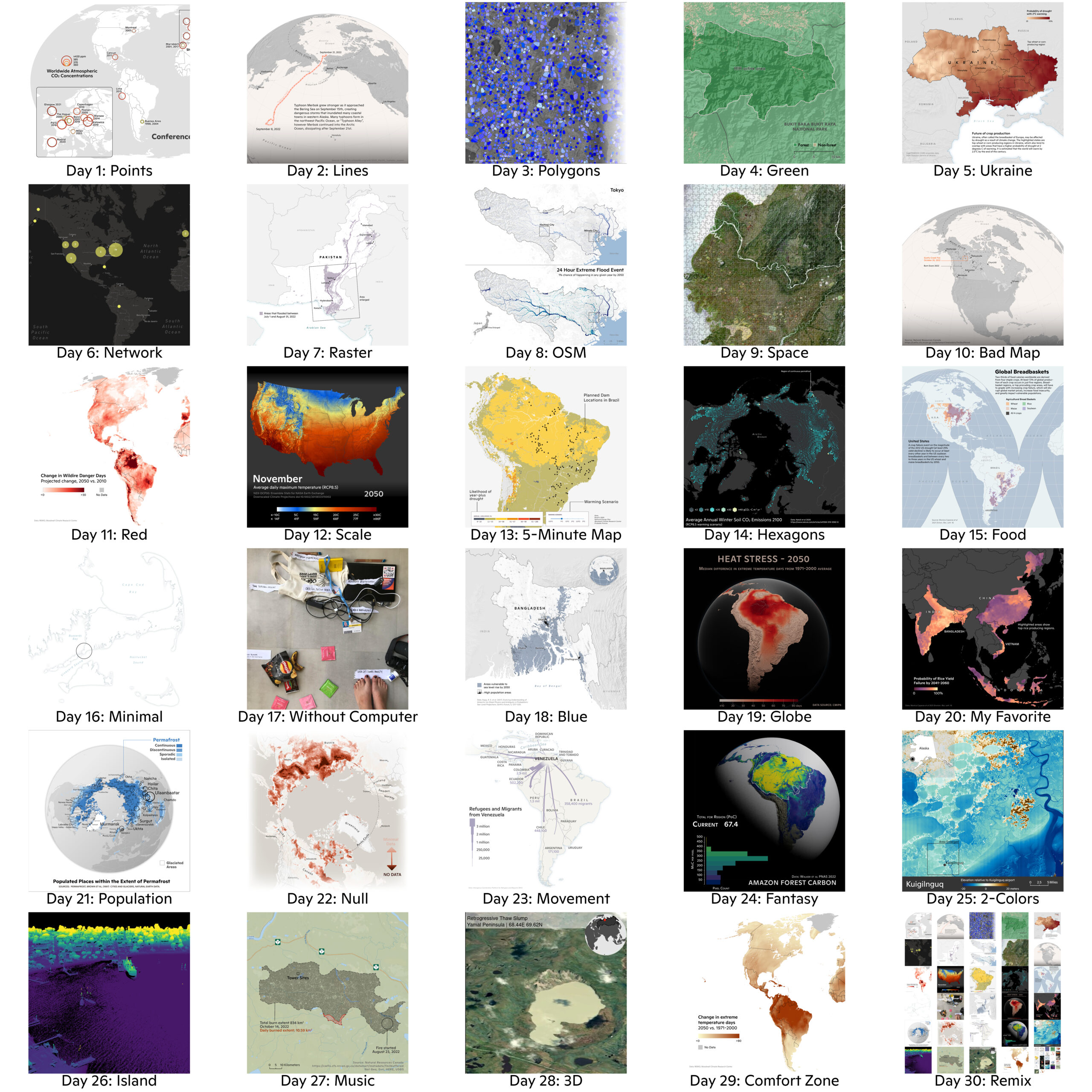 image file with thumbnails of all the map images from the month