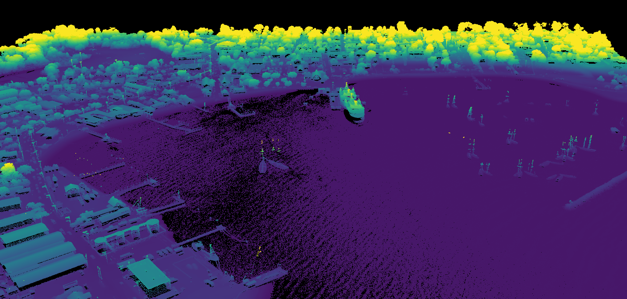 LiDar image of Vineyard Haven on the island of Martha's Vineyard, MA