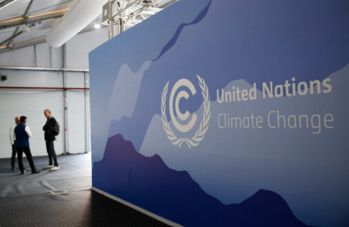 UN Climate Change sign at COP27, photo by Kiara Worth / UNFCC