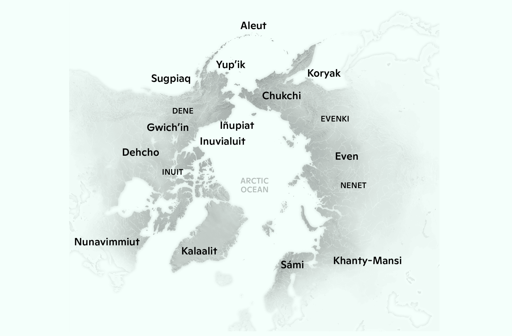 Indigenous Peoples across the circumarctic. Map by Carl Churchill