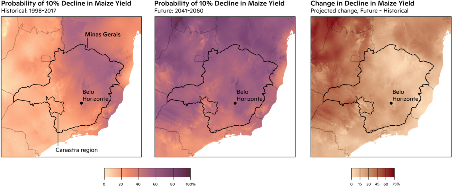 Maize yield failure in the state of Minas Gerais.