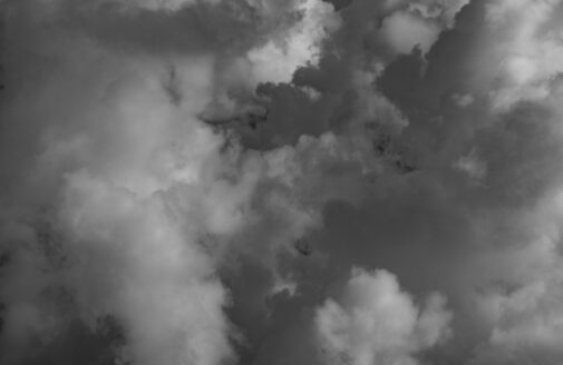 Black and white photo of clouds