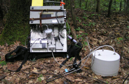 Carbon-14 sampling in Harvard Forest, Massachusetts.