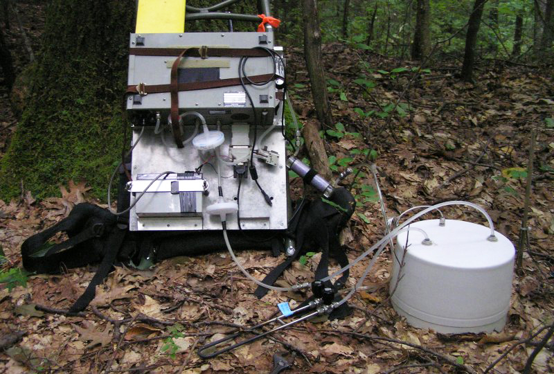 Carbon-14 sampling in Harvard Forest, Massachusetts.