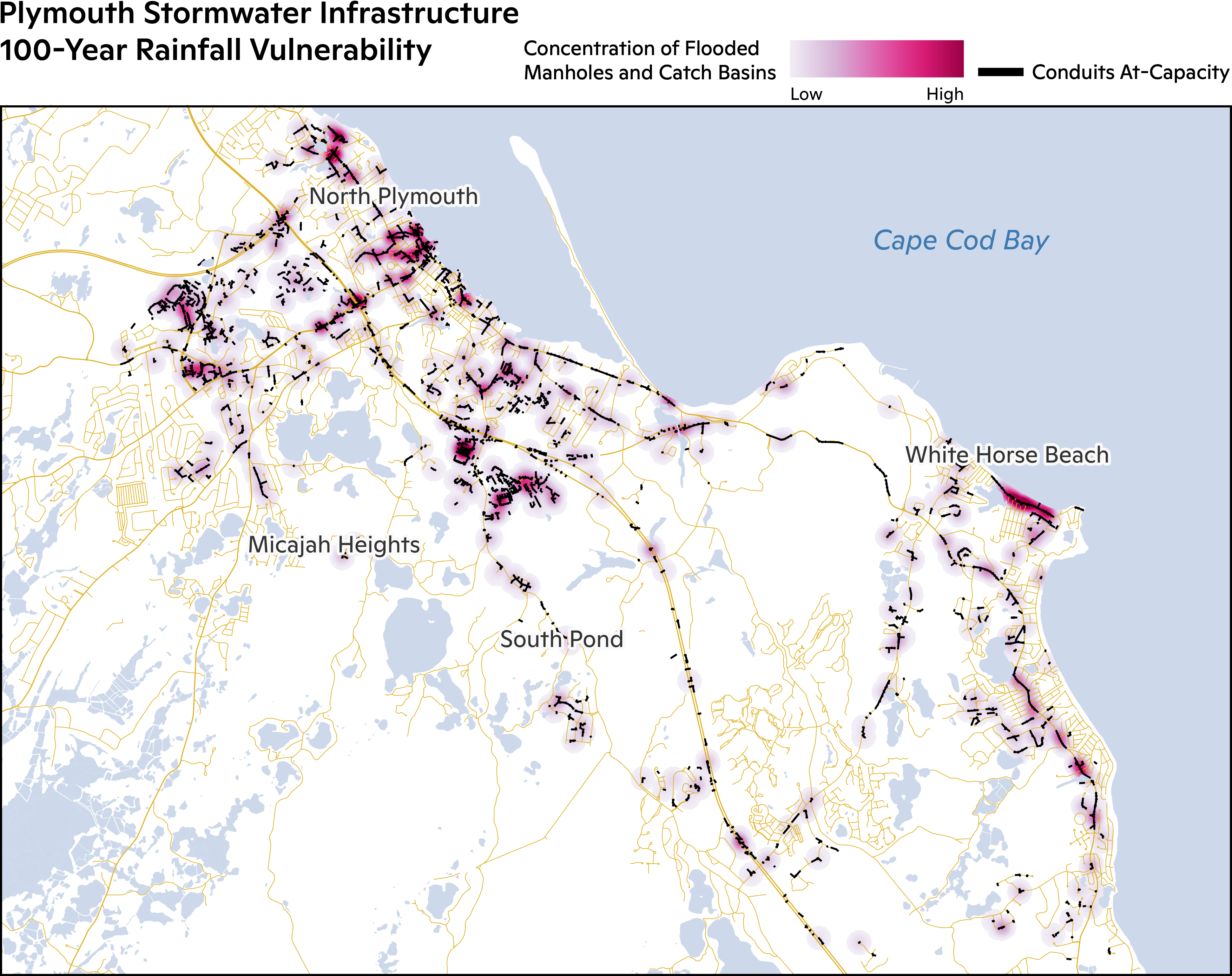 Plymouth Stormwater System Flooding Heat Map.