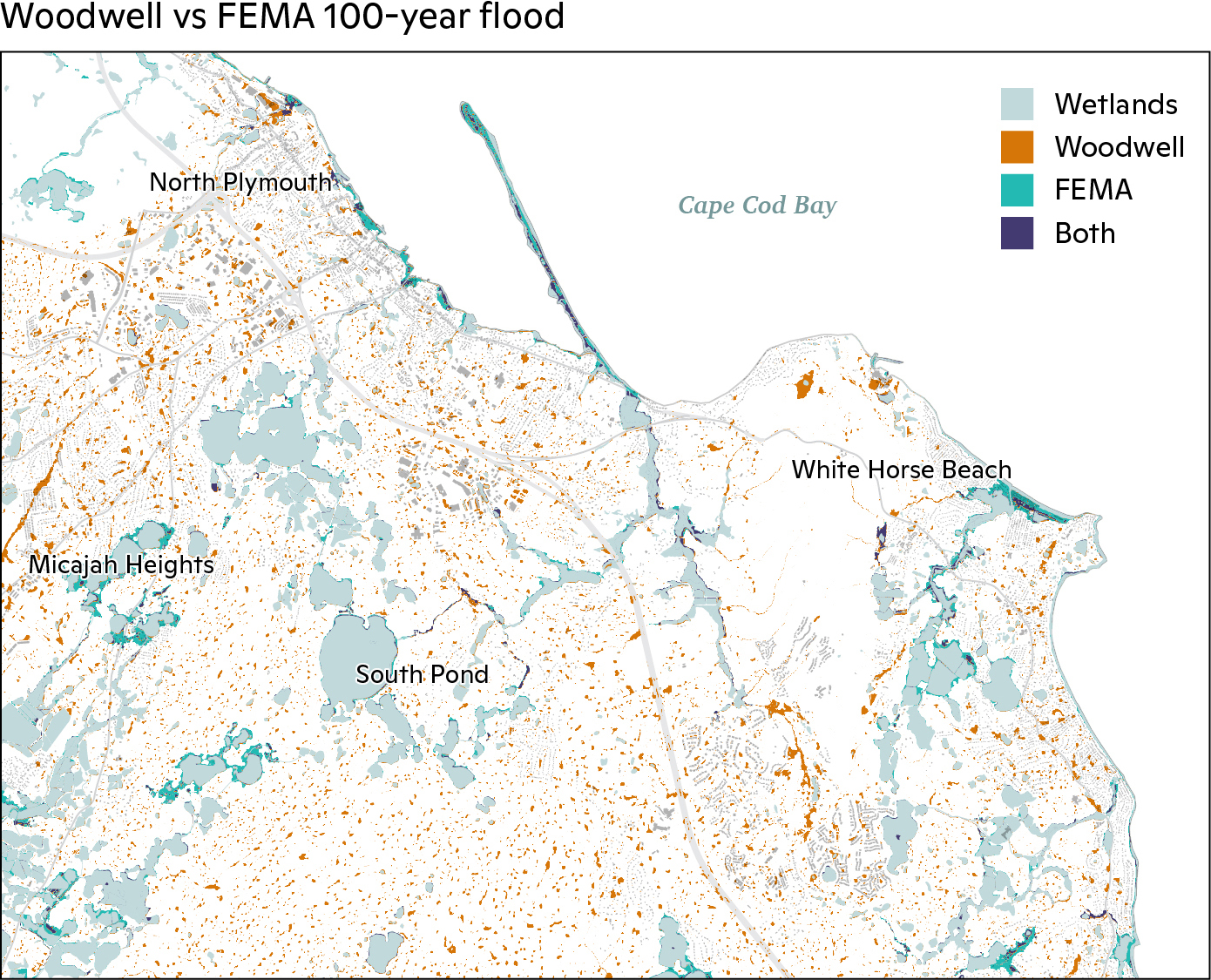  Woodwell vs FEMA 100-Year Flood map.