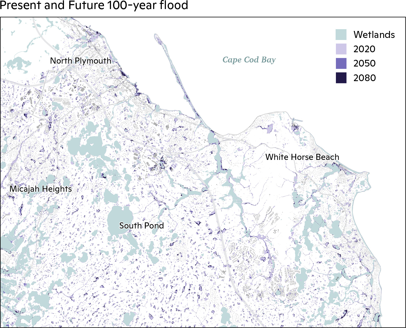 Present-Day and Future 100-Year Flood Plymouth, MA. 