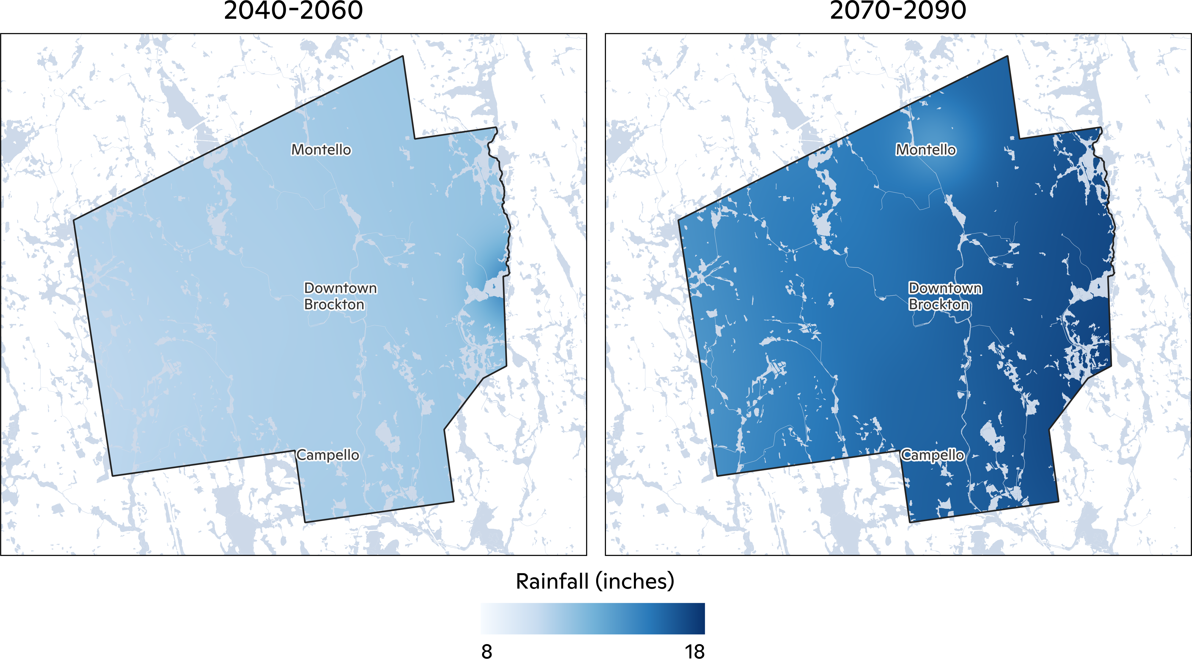 Mid and Late 21st Century Change in Historical 100-Year Rainfall