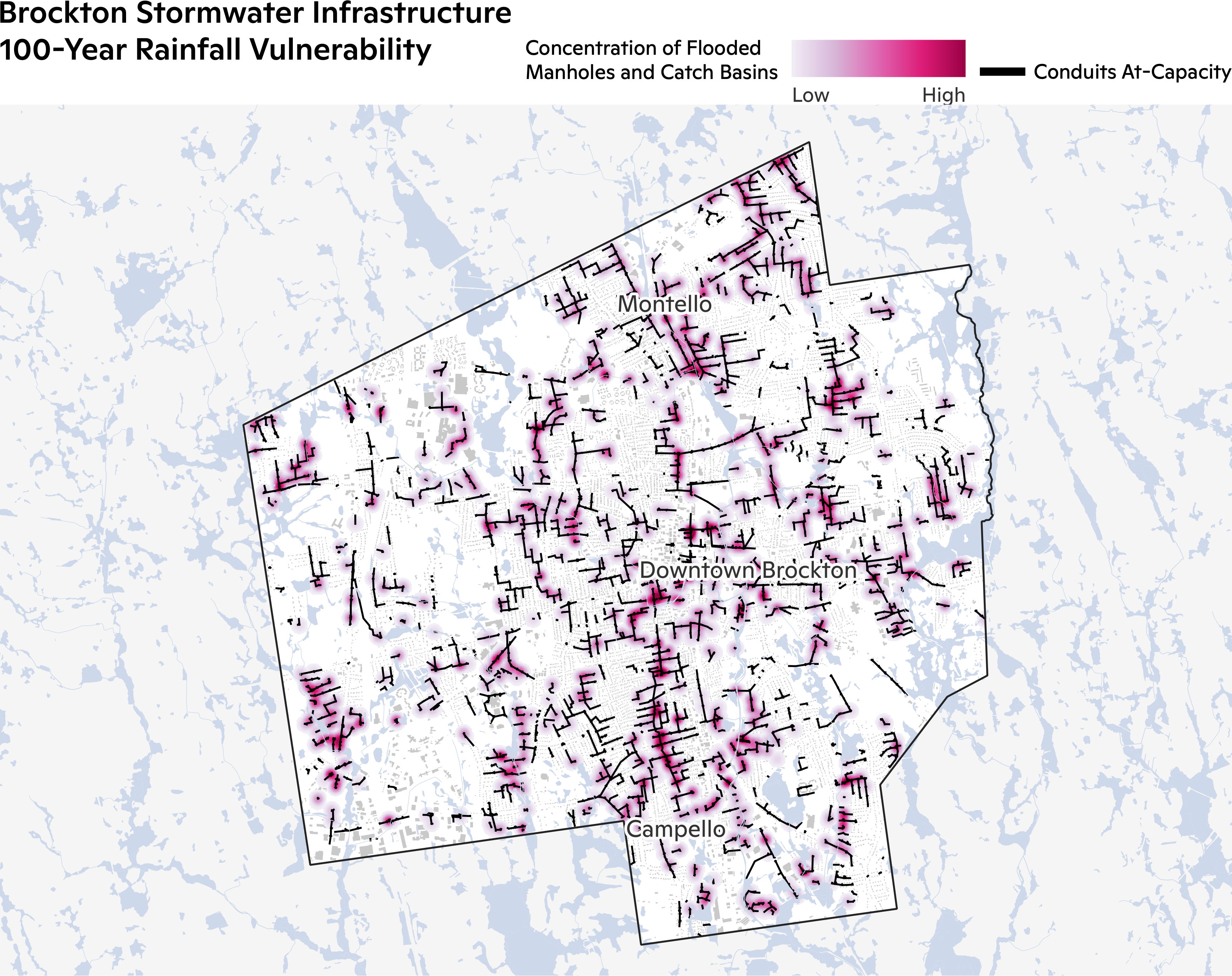 Brockton Stormwater System Flooding Heat Map