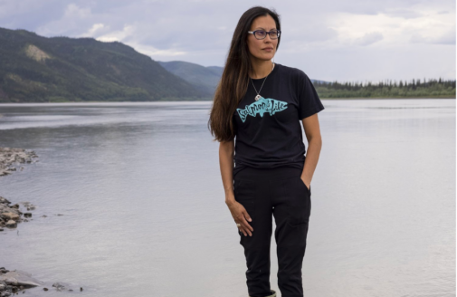 Brooke Woods standing in ankle-deep water