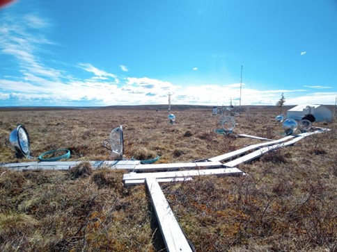 methane chambers at field measurement site in the arctic