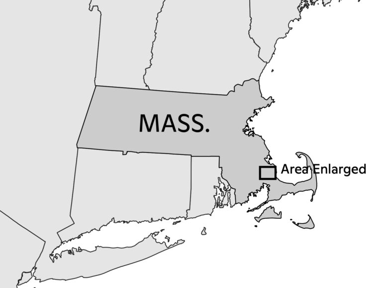 State of Massachusetts location map