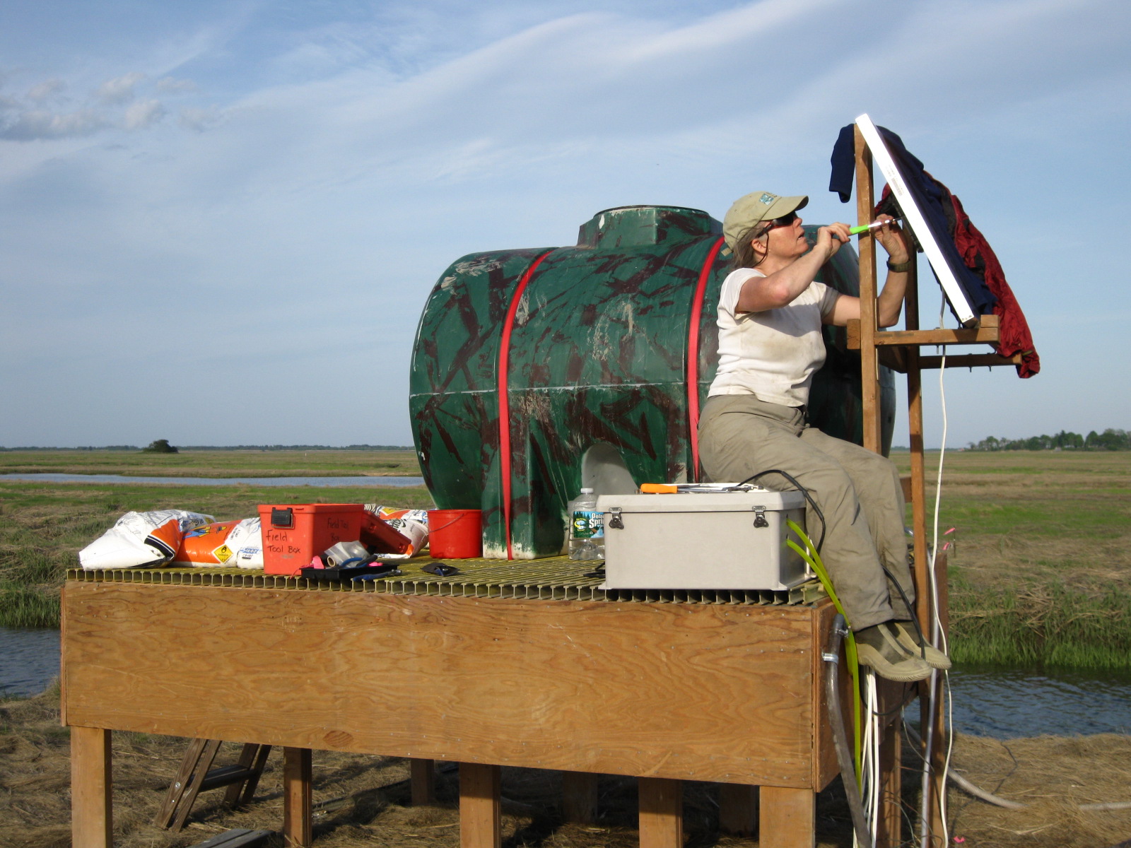 linda deegan makes adjustments to the nitrogen addition tank