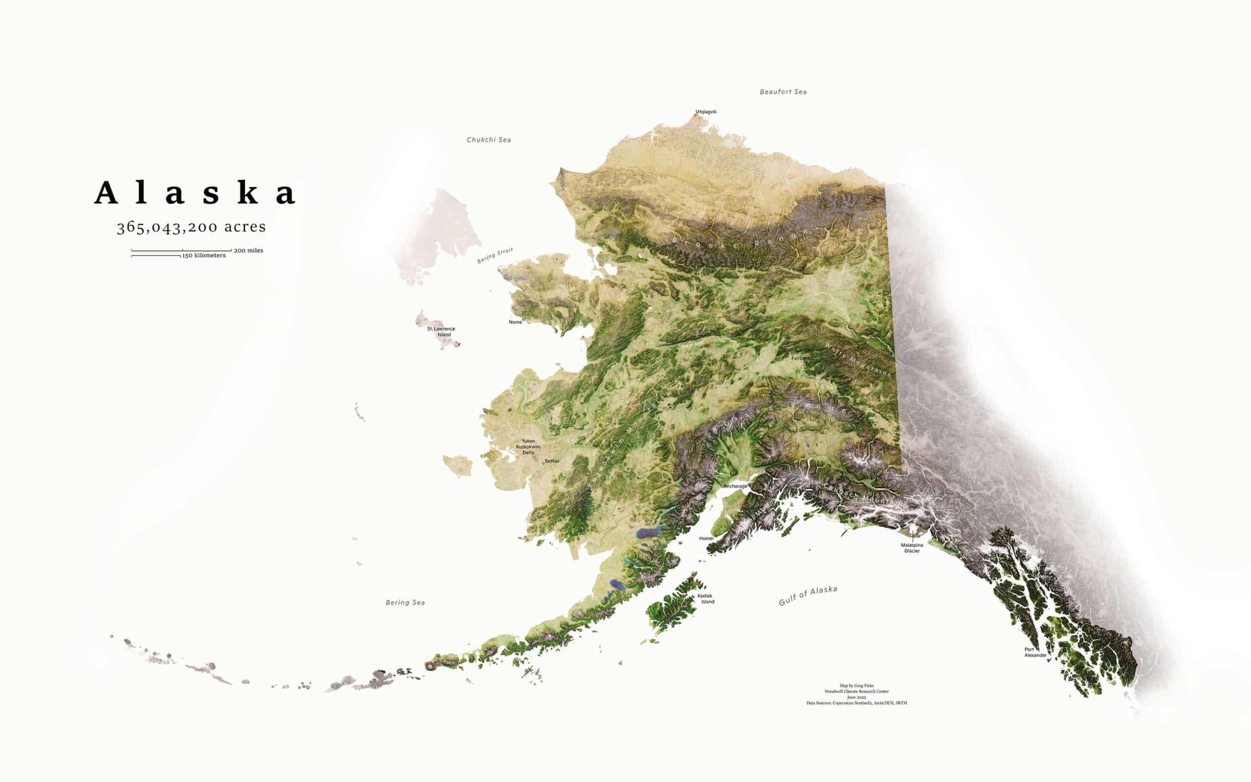 topographical map of Alaska