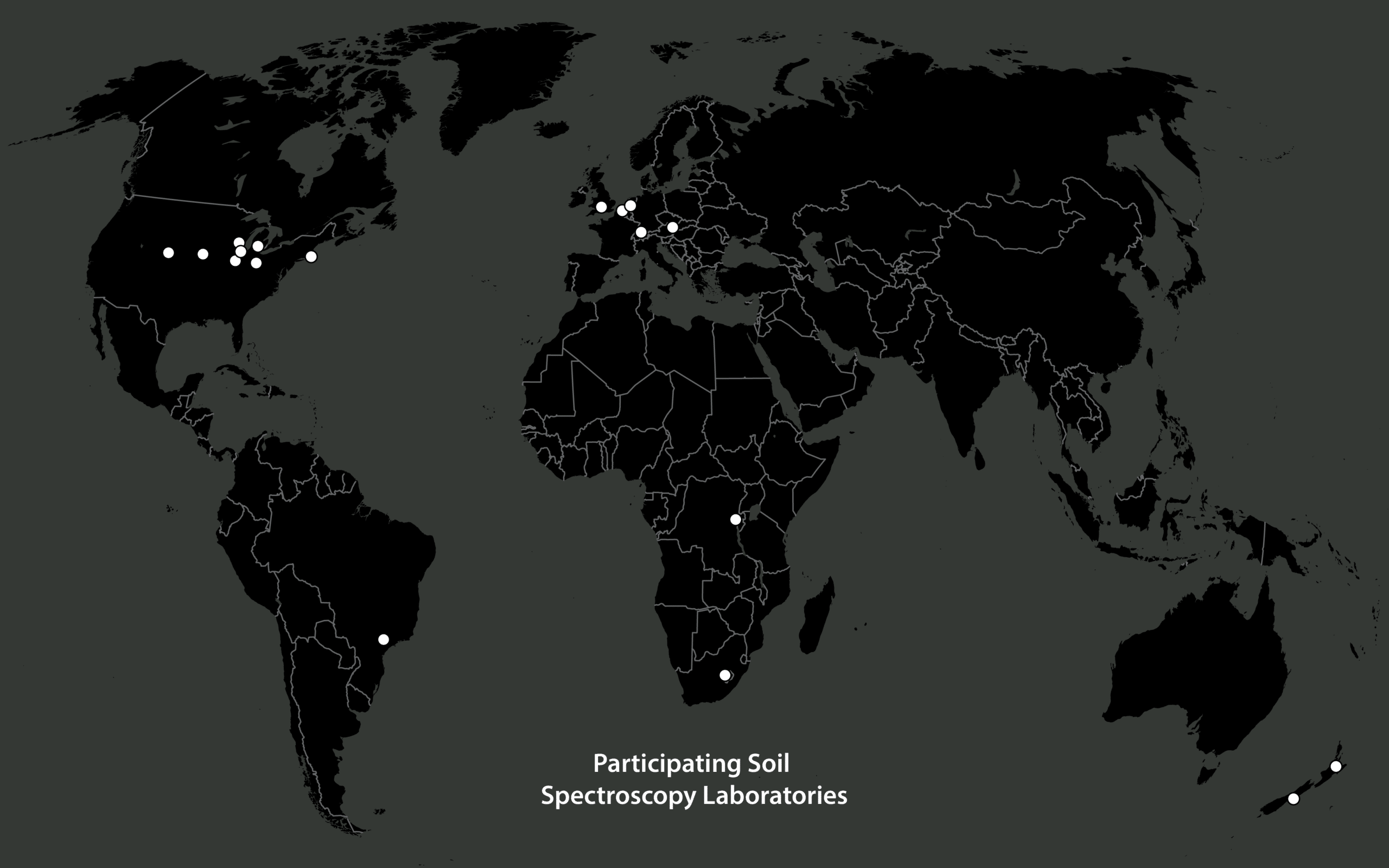 map of soil spectral labs that participated in lab study