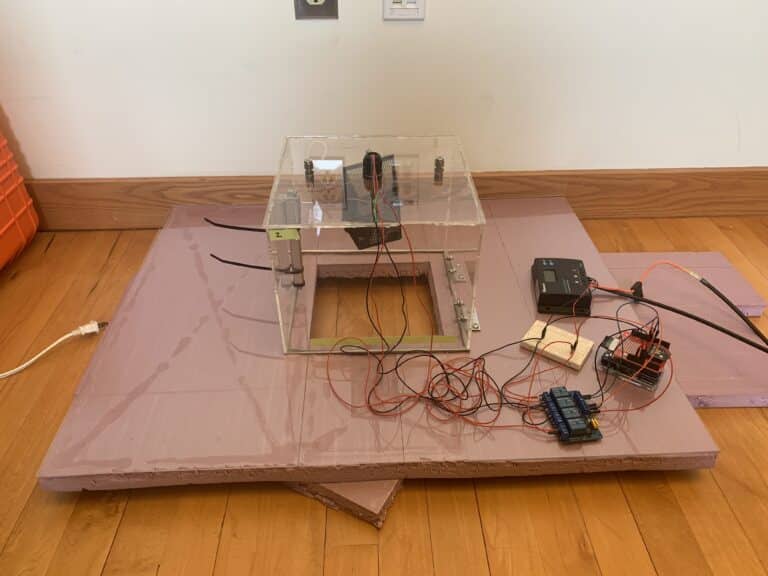 a prototype model of a floating methane monitoring chamber