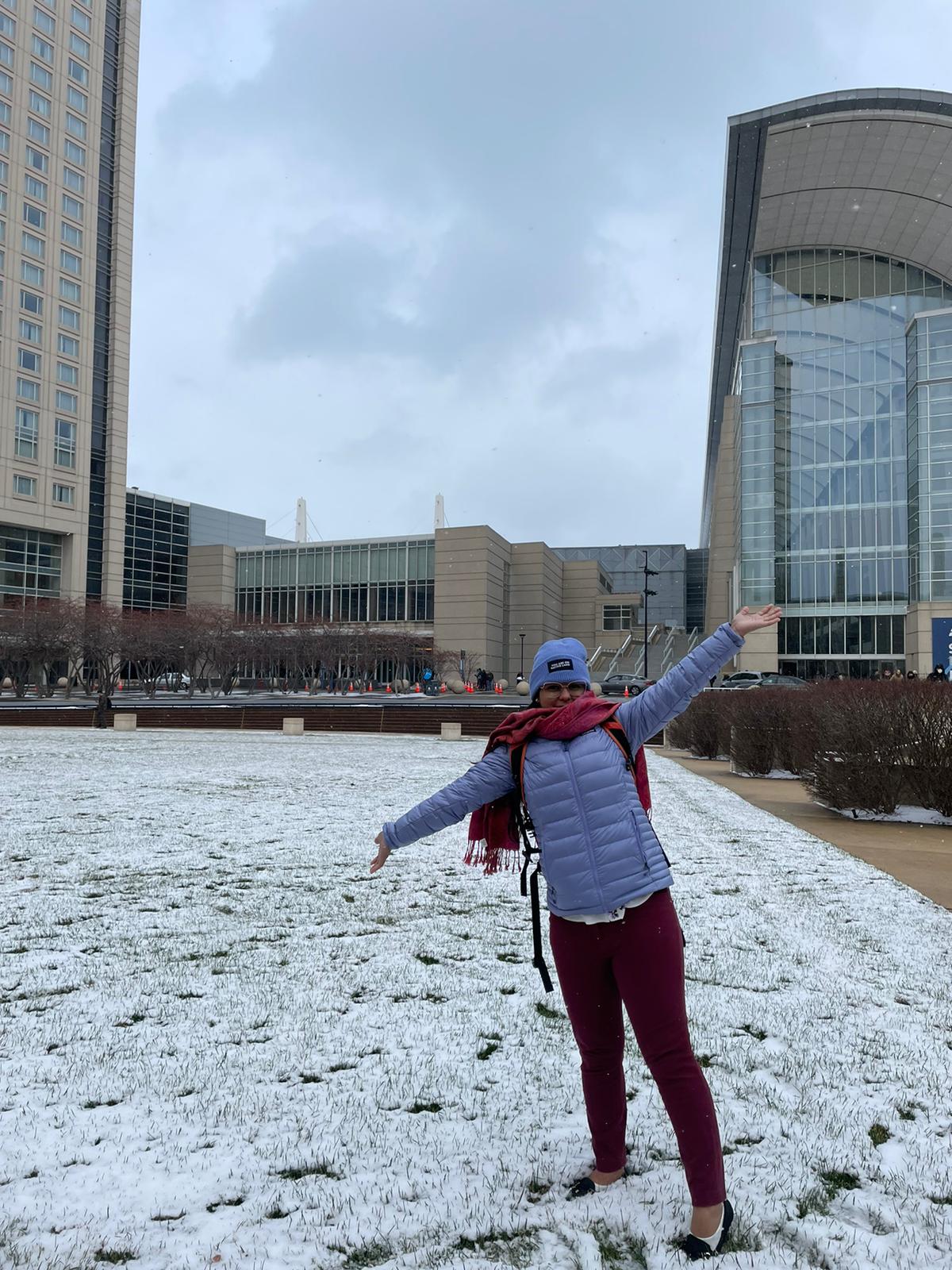 Esmeralda Torres Martínez in chicago for her Agu presentation