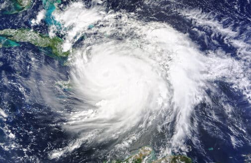 satellite image of a hurricane