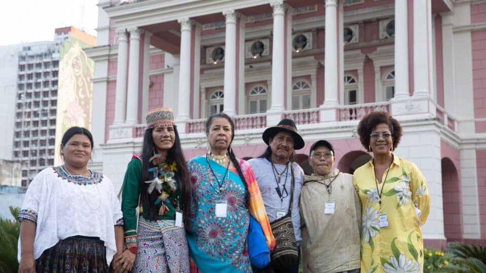 Morris Alexie (second from the right) with other Indigenous leaders and afro-descendants who provided testimonies before the Inter-American Court of Human Rights in Manaus, Brazil.