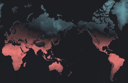 screengrab of climate risk viewer tool showing temperature data on a world map