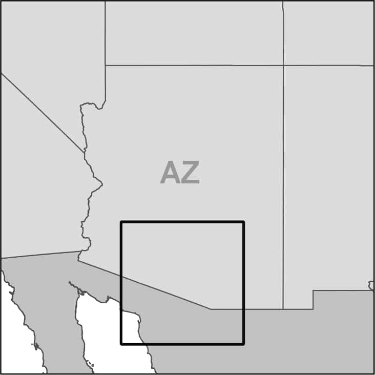 Pima County, Arizona location map - southwest U.S.