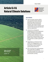 Article 6.4 & Natural Climate Solutions